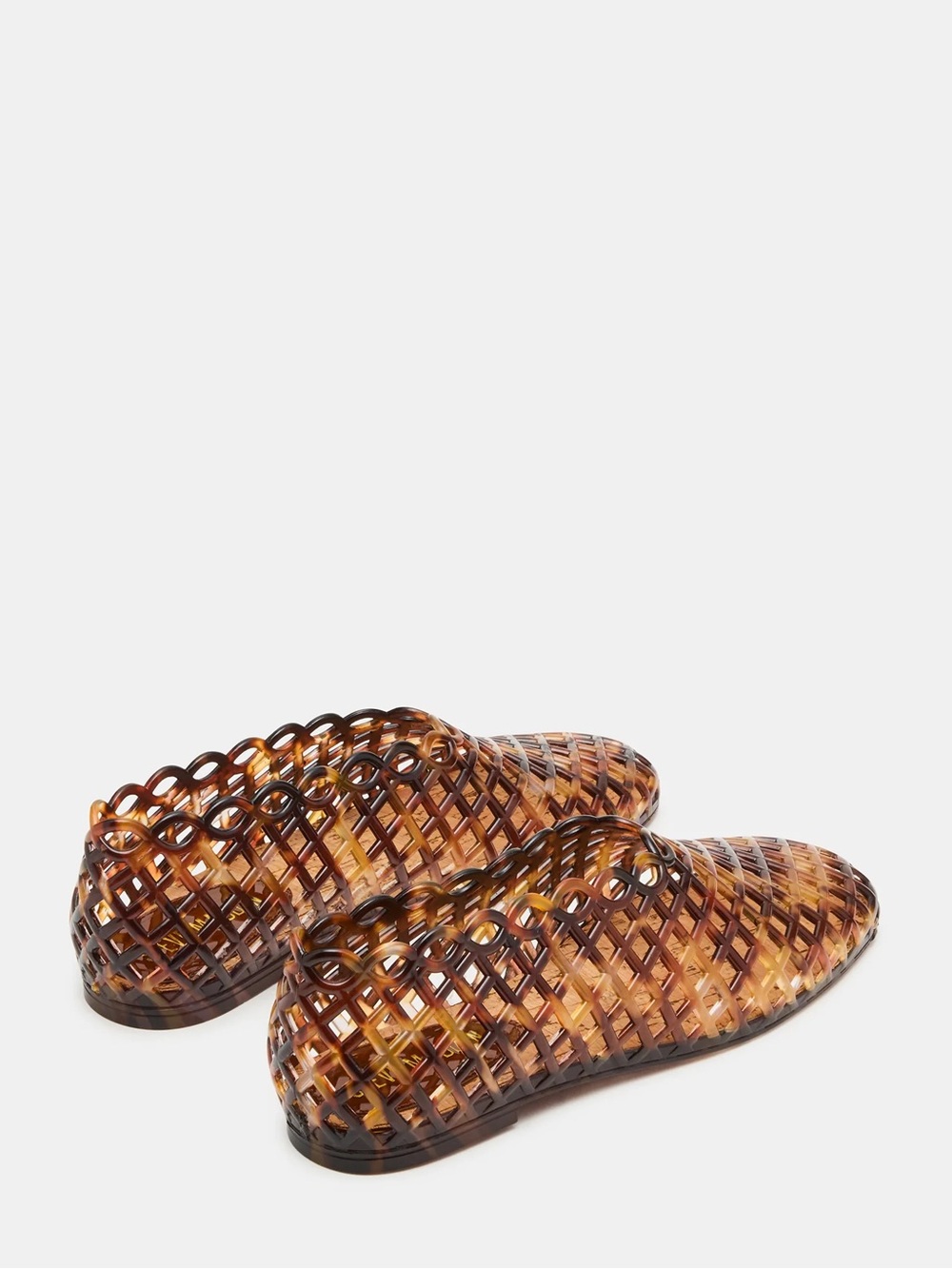 Steve Madden Grove Jelly Ballet Flats tortoise shell plastic cage design W 8 - Picture 6 of 13